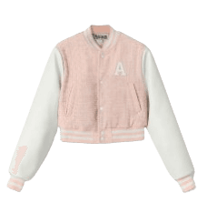 Atlantis Love Crop Varsity Jacket PINK