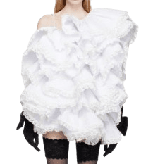 shushutong White Ruffle Minidress