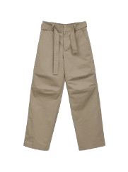 GREIGE COTTON WORKER PANTS (SEPIA GREY)