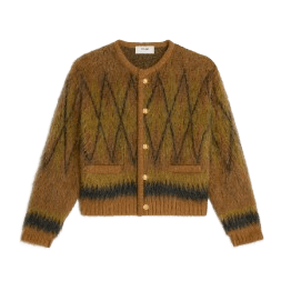 Celine 가디건 재킷 - 브러시드 아가일 모헤어