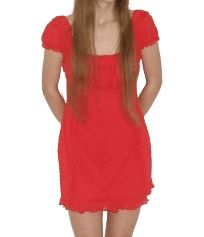 Square dot mini dress red