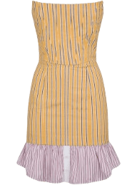striped flared minidress