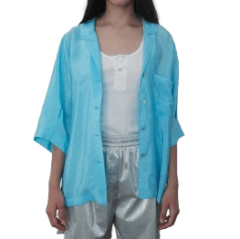 The First SILK Shirt Blue_F232ST03