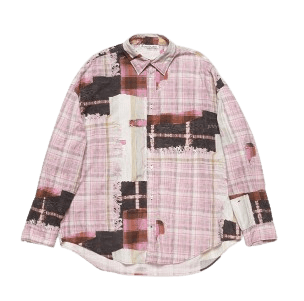 핑크 프린트 셔츠