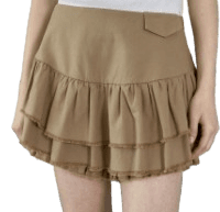 The Double Layer Beige Short Pants_F242PT04