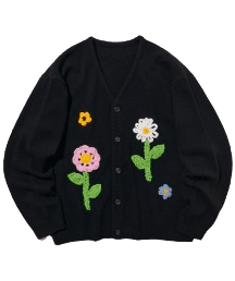 ROCHET GARDEN CARDIGAN BLACK