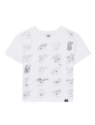 SLIM CROP WOOD DOODLE T-SHIRT