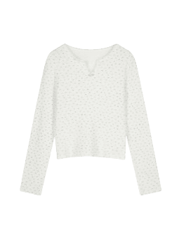 FLORAL WAFFLE T-SHIRT (IVORY)