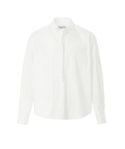 DRAWING COTTON STANDING COLLAR SHIRT (OFF WHITE)