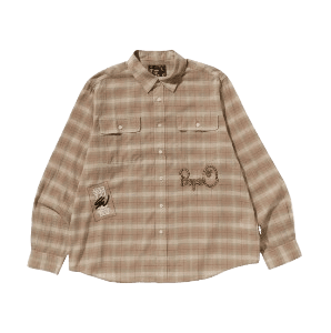 BAPE x Sean Wotherspoon Embroidery Check Shirt Beige